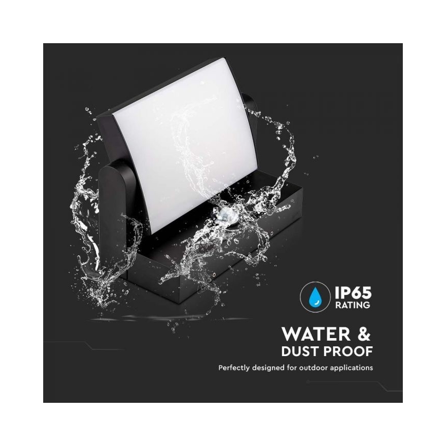 LED Utomhus vägglampa med sensor LED/17W/230V 4000K IP65 svart