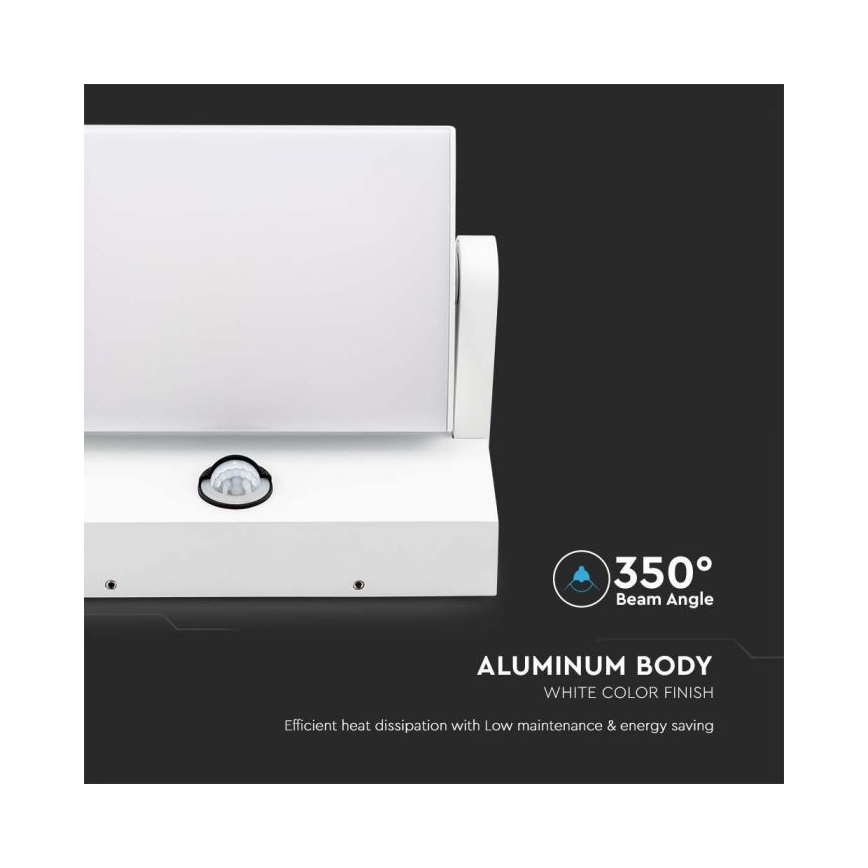 LED Utomhus vägglampa med sensor LED/17W/230V 4000K IP65 vit