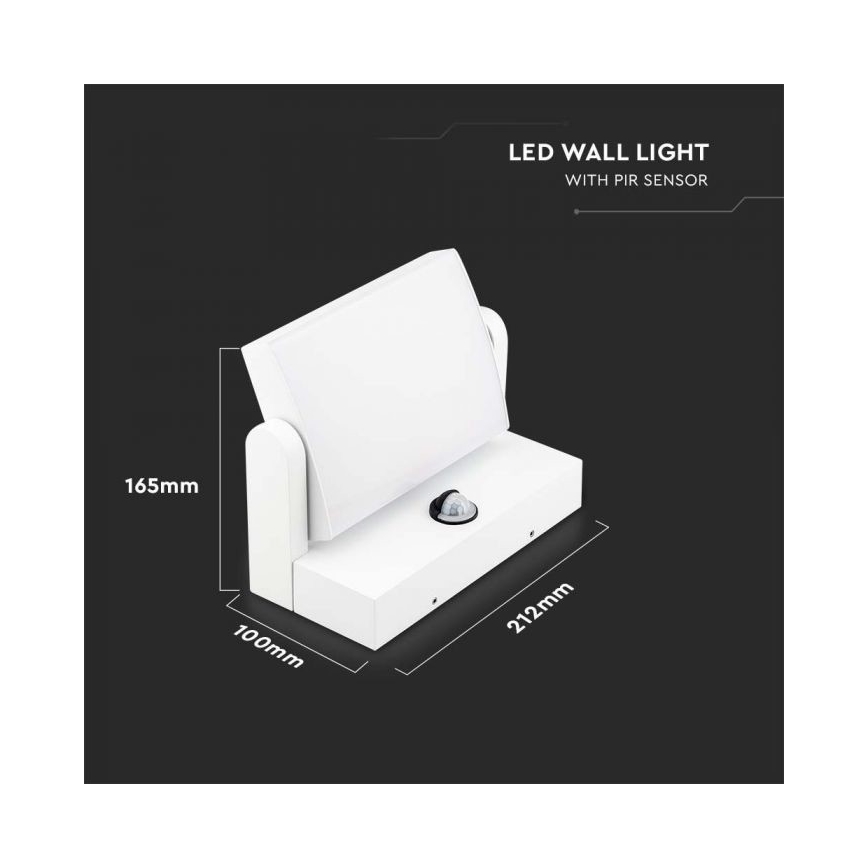 LED Utomhus vägglampa med sensor LED/17W/230V 4000K IP65 vit