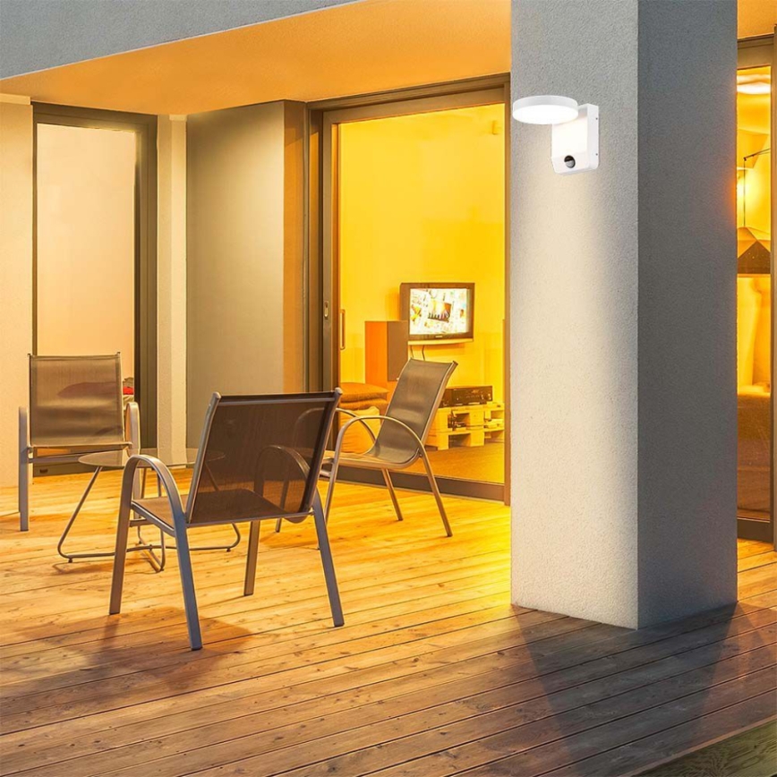 LED Utomhus wall flexible belysning med sensor LED/17W/230V IP65 4000K vit
