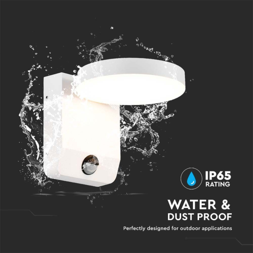 LED Utomhus wall flexible belysning med sensor LED/17W/230V IP65 4000K vit