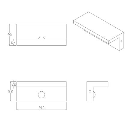 LED Utomhus vägglampa med sensor TESA LED/10W/230V IP54 svart