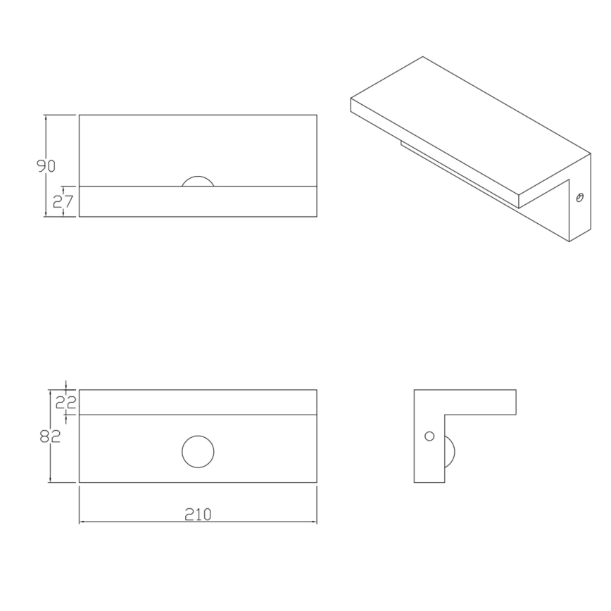 LED Utomhus vägglampa med sensor TESA LED/10W/230V IP54 svart