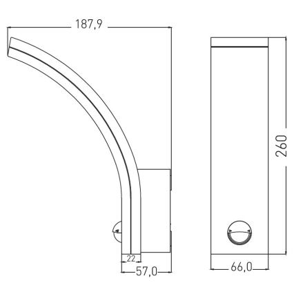 LED Dimbara utomhus vägglampan med rörelsesensor och skymningssensor LED/12/15/20W/230V IP65 svart