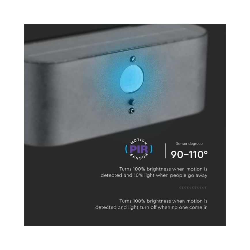 LED Utomhus väggsolcellslampa med sensor LED/2,5W/3,7V 3000K IP54 2000 mAh