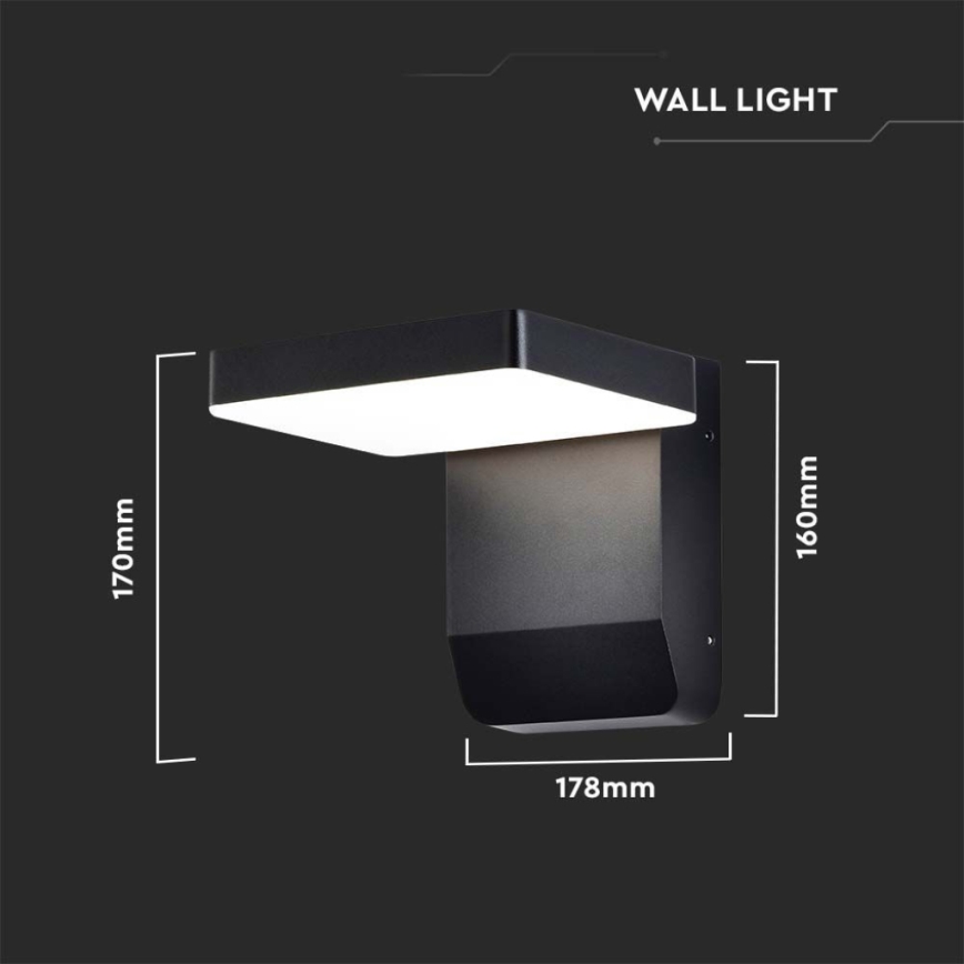 LED Utomhus wall flexible belysning LED/17W/230V IP65 3000K svart