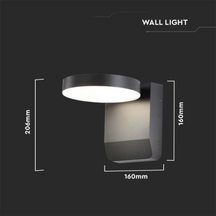 LED Utomhus wall flexible belysning LED/17W/230V IP65 4000K svart