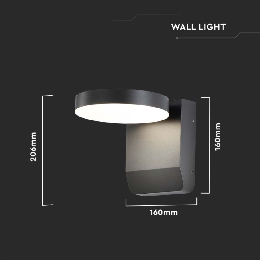 LED Utomhus wall flexible belysning LED/17W/230V IP65 4000K svart