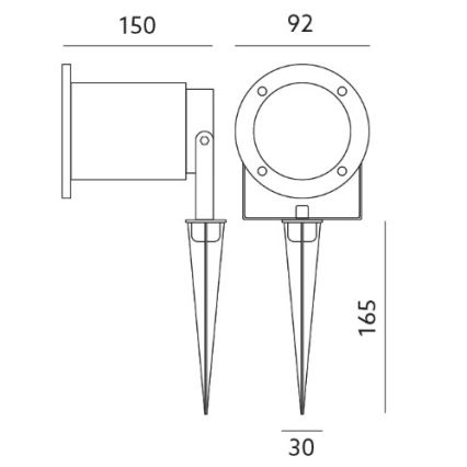 LED Utomhusbelysning BLAKE 2 GU10/6W/230V IP65