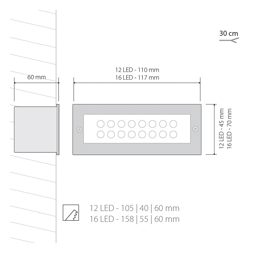 LED Utomhusbelysninging INDEX 1x12LED/1W/230V IP54