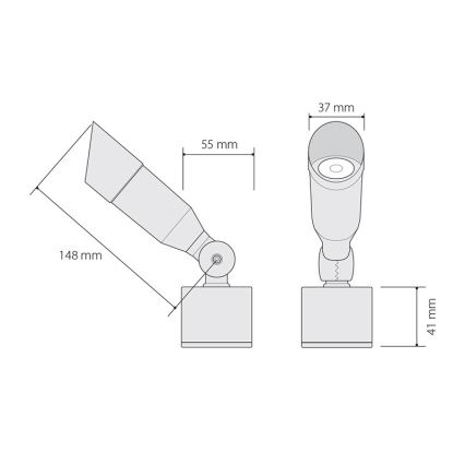 LED Utomhusbelysninging OKO 1xLED/1W/350mA IP54