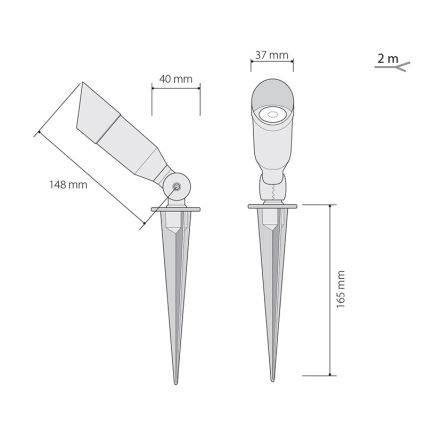LED Utomhusbelysninging OKO 1xLED/1W/350mA IP54