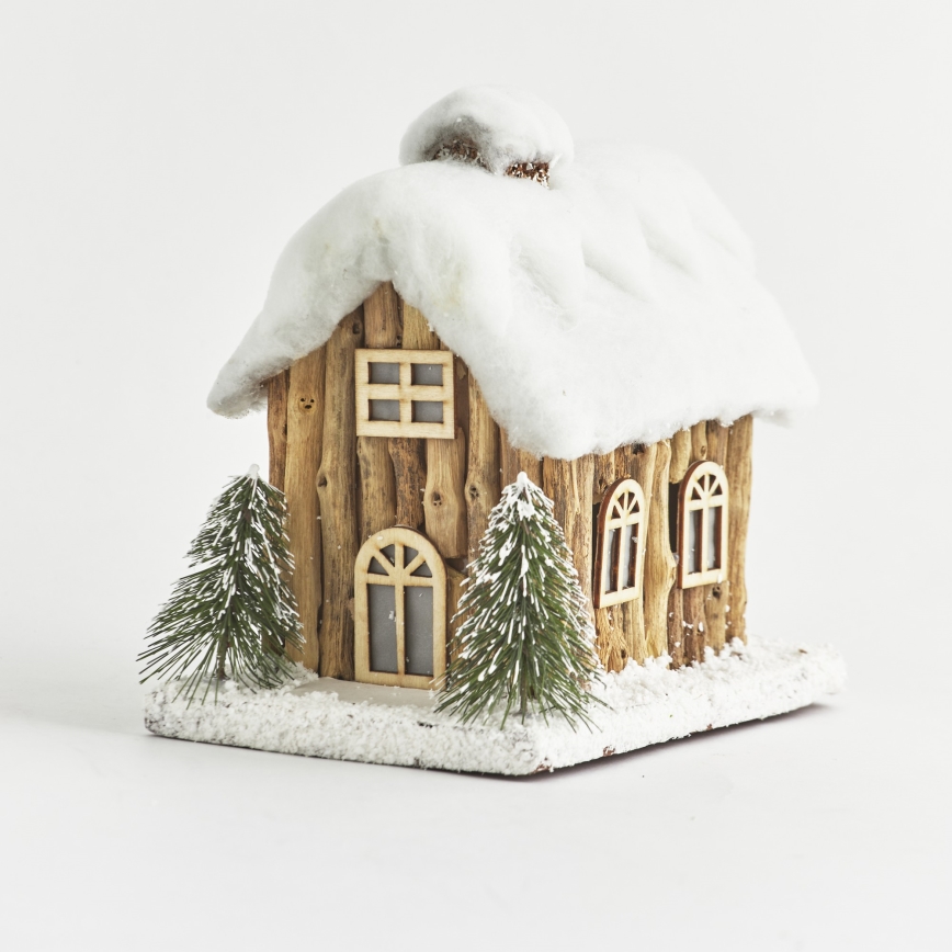 LED utomhusdekoration för jul – husformad, 4xLED/2xAA, IP44