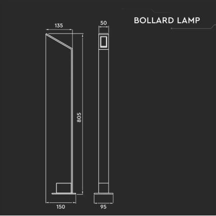 LED Utomhuslampa LED/6W/230V IP65 antracit