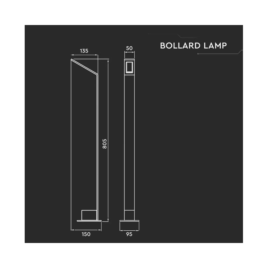 LED Utomhuslampa LED/6W/230V IP65 antracit