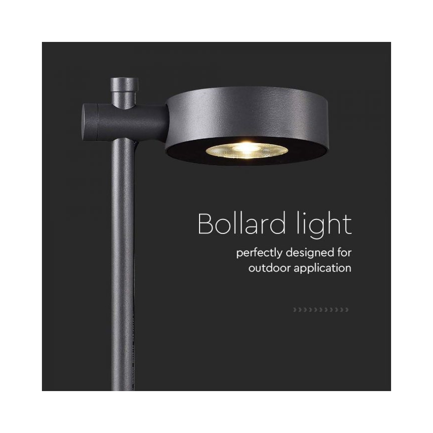 LED utomhuslampa LED/7W/230V 3000K IP65 svart 102 cm