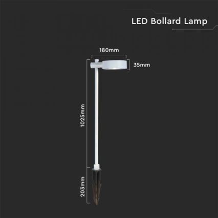 LED utomhuslampa LED/7W/230V 3000K IP65 vit