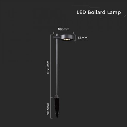LED-utomhuslampa LED/7W/230V 4000K IP65 svart