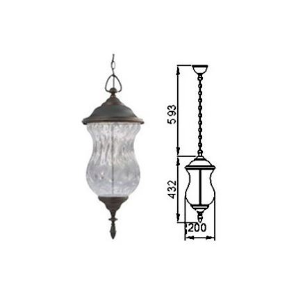 LED utomhuslampa med kedja MARSYLIA 3xLED/3W/230V svart