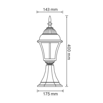 LED Utomhuslampa PARIS 2 1xE27/4,9W/230V