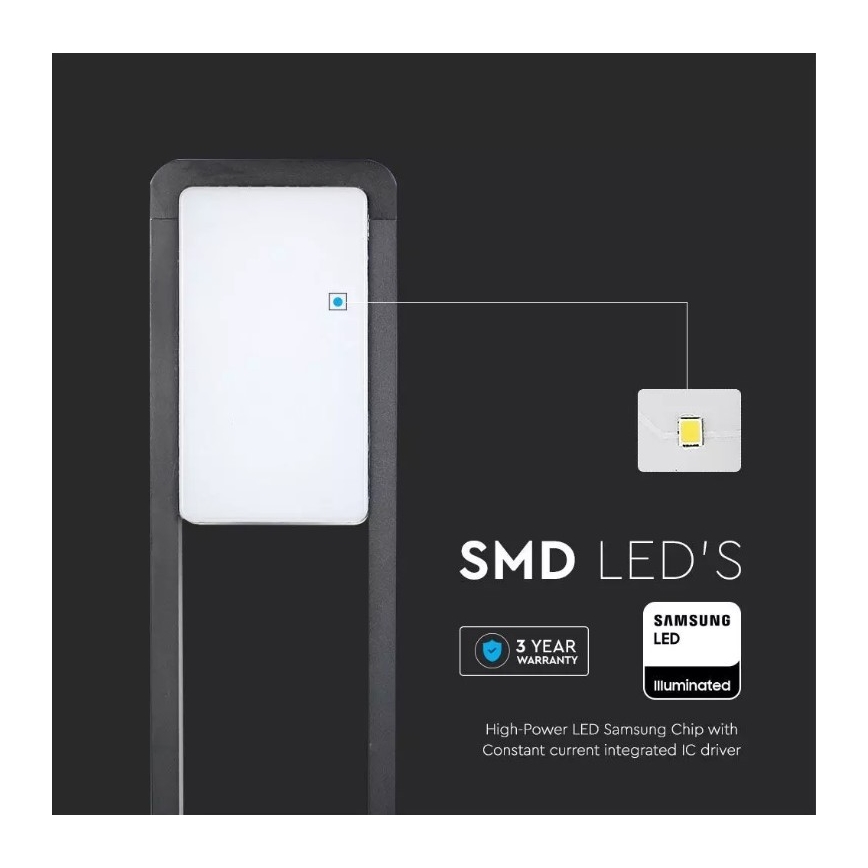 LED Utomhuslampa SAMSUNG CHIP LED/10W/230V 3000K IP65 svart