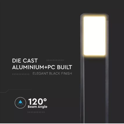 LED Utomhuslampa SAMSUNG CHIP LED/10W/230V 3000K IP65 svart