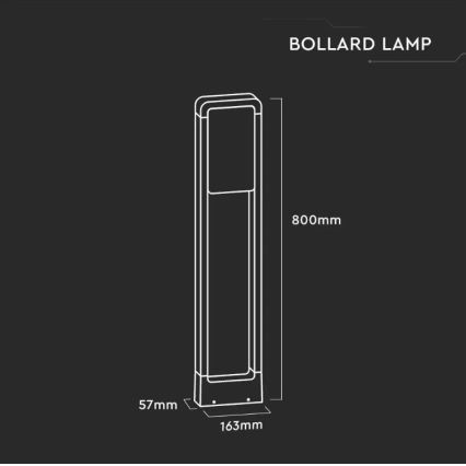 LED Utomhuslampa SAMSUNG CHIP LED/10W/230V 3000K IP65 svart