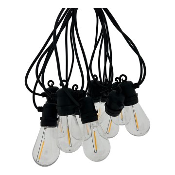 LED utomhusljusslinga 10xLED/0,36 W/230 V 8 m IP44 svart
