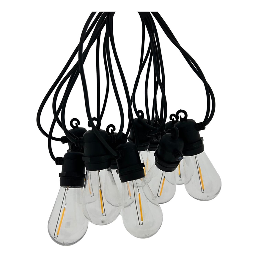 LED utomhusljusslinga 10xLED/0,36 W/230 V 8 m IP44 svart