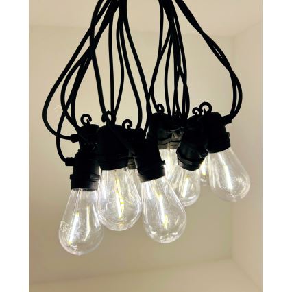 LED utomhusljusslinga 10xLED/0,36 W/230 V 8 m IP44 svart
