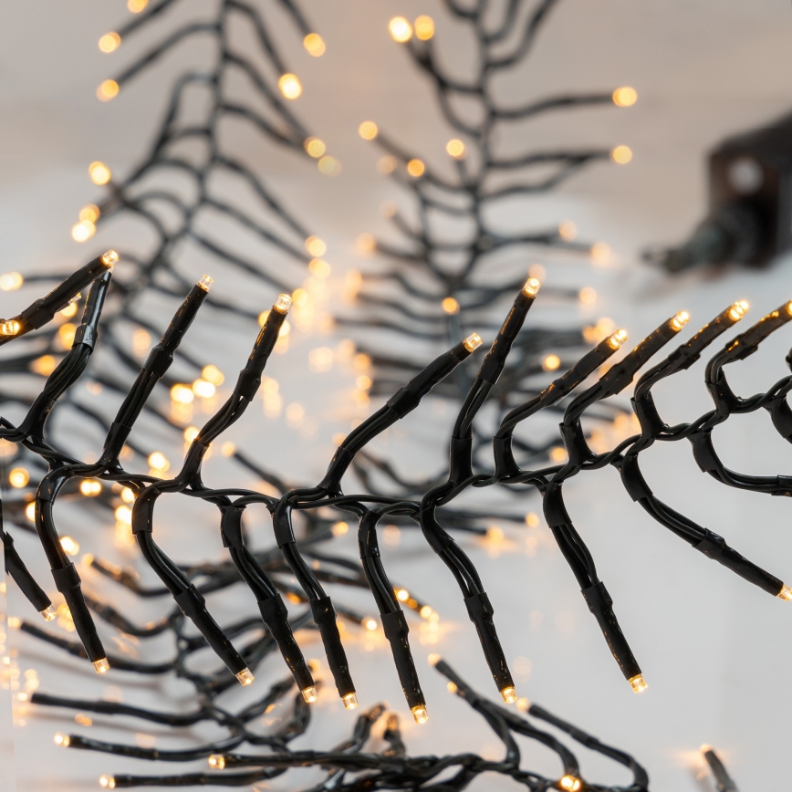 LED utomhusslinga CLUSTER 1512xLED/8 funktioner, 17 m, IP44, varmvit