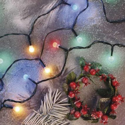 LED utomhusslinga för jul, 80 LED, 8 funktioner, 13 m, multicolor, IP44