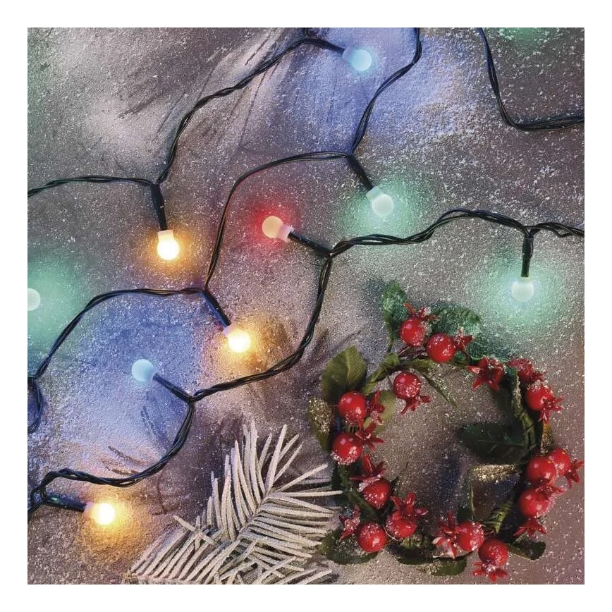 LED utomhusslinga för jul, 80 LED, 8 funktioner, 13 m, multicolor, IP44