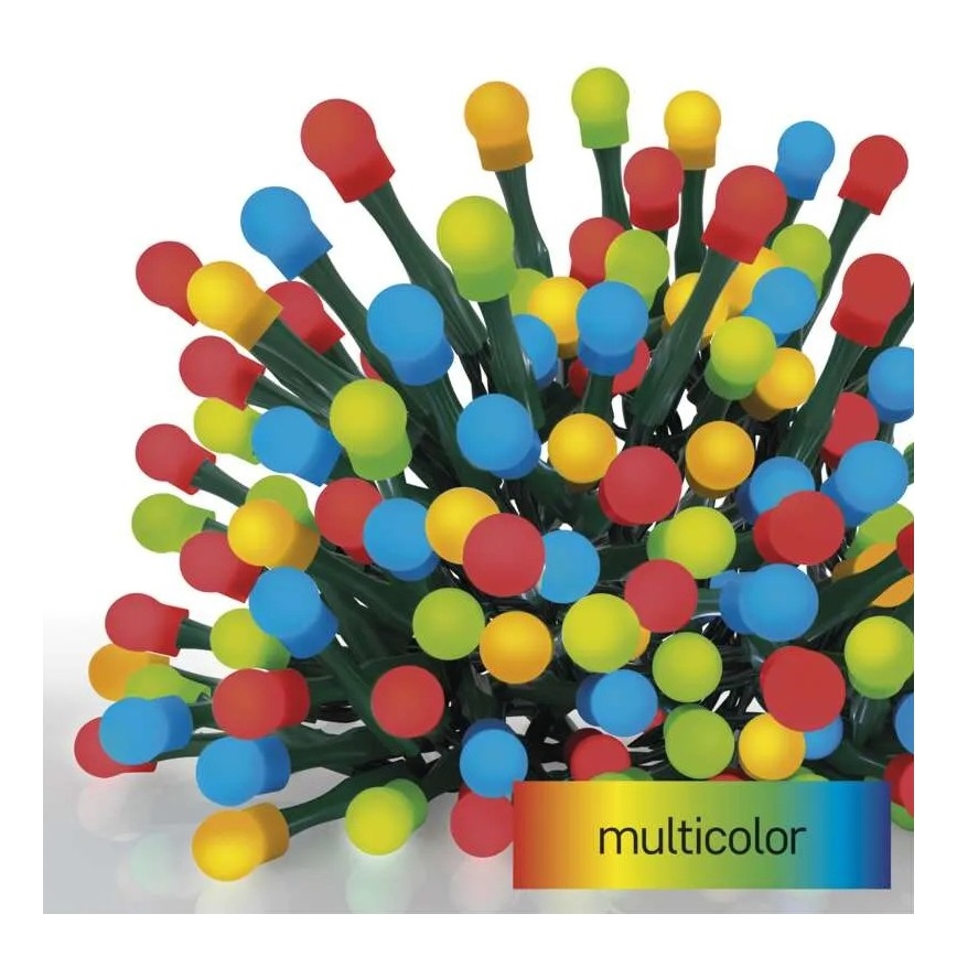 LED utomhusslinga för jul, 80 LED, 8 funktioner, 13 m, multicolor, IP44