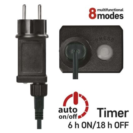 LED utomhusslinga för jul, 80 LED, 8 funktioner, 13 m, multicolor, IP44