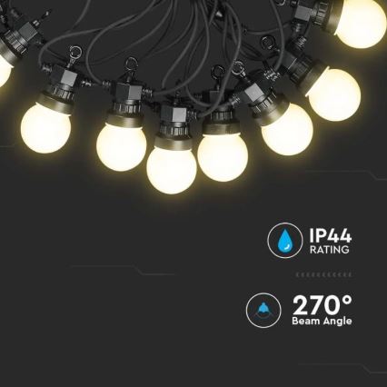 LED Utomhusslinga  STRING 10m 20xLED/0,5W/24/230V 3000K IP44