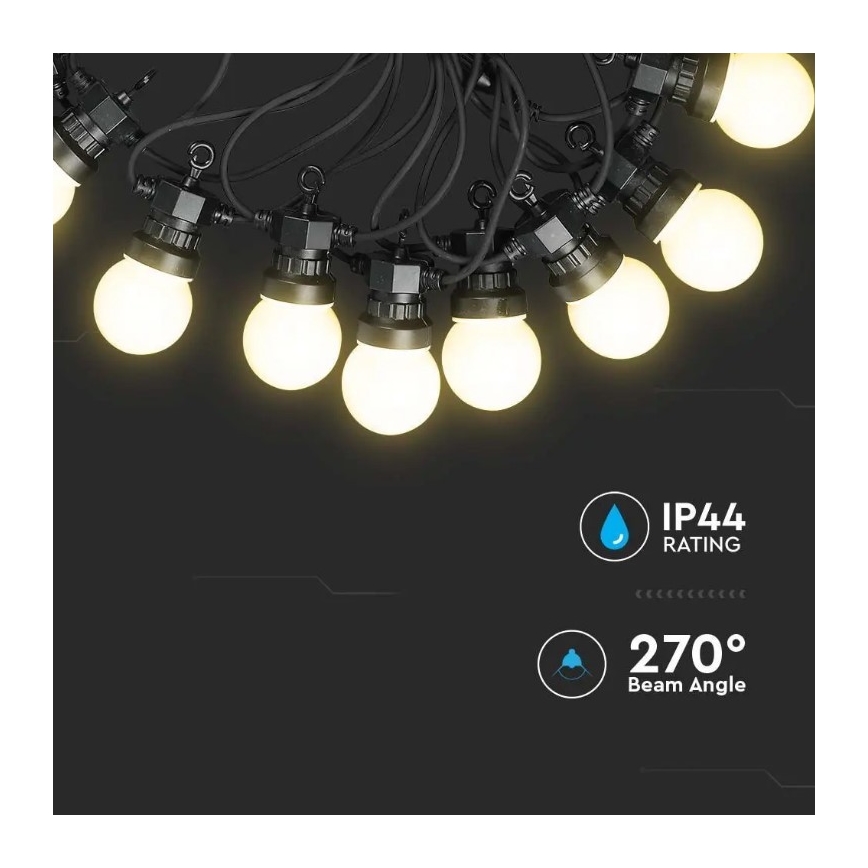 LED Utomhusslinga  STRING 10m 20xLED/0,5W/24/230V 3000K IP44