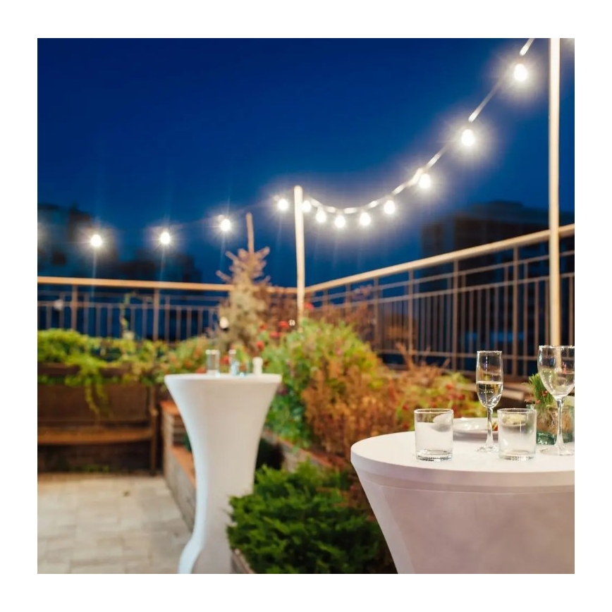 LED Utomhusslinga STRING 5m 10xLED/0,5W/230V IP44 3000K