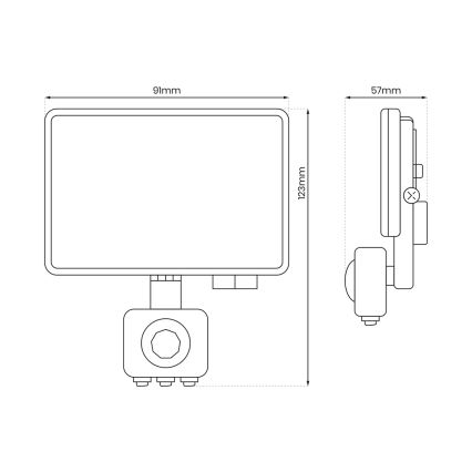 LED Utomhusstrålkastare med en sensor LED/10W/230V 5000K IP44
