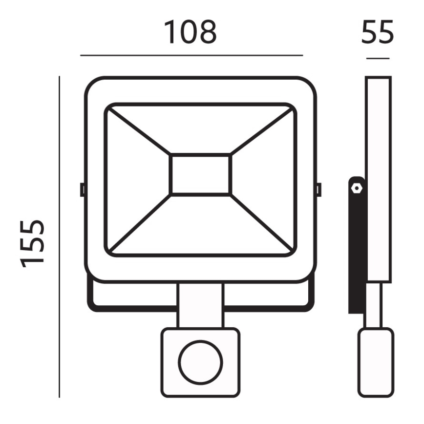 LED Utomhusstrålkastare med en sensor LED/10W/230V 6500K IP44