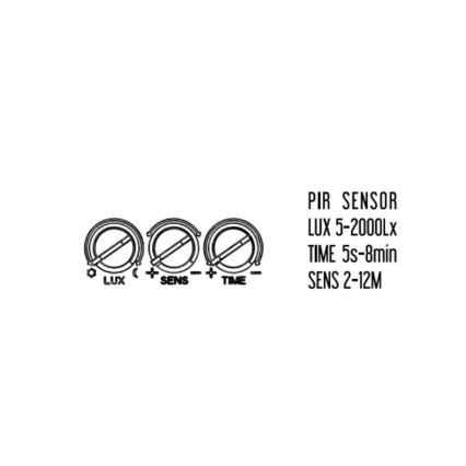 LED Utomhusstrålkastare med en sensor LED/24W/230V 3000/4000/6000K IP54 svart