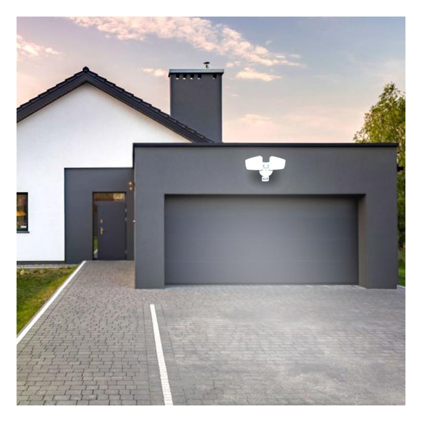 LED Utomhusstrålkastare med en sensor LED/24W/230V 3000/4000/6000K IP54 vit