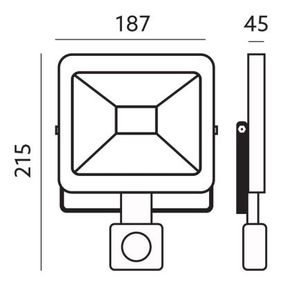 LED Utomhusstrålkastare med en sensor LED/30W/230V 6500K IP44
