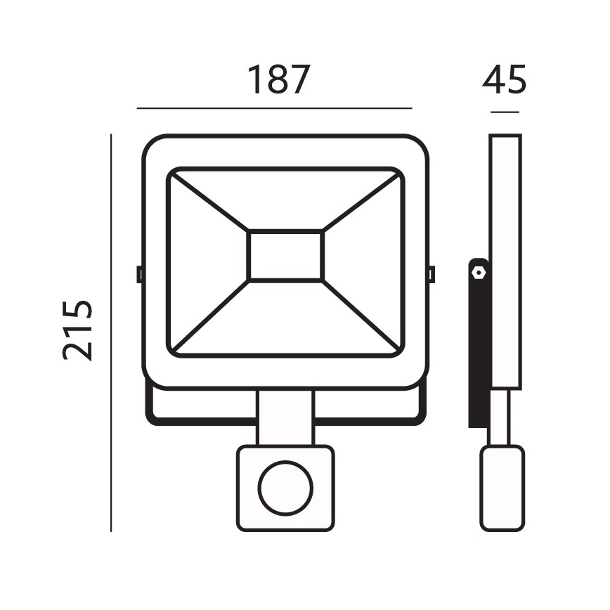 LED Utomhusstrålkastare med en sensor LED/30W/230V 6500K IP44