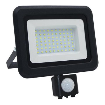 LED Utomhusstrålkastare med en sensor LED/50W/230V 4000K IP44 svart
