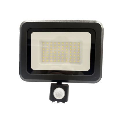 LED Utomhusstrålkastare med en sensor LED/50W/230V 4000K IP44 svart