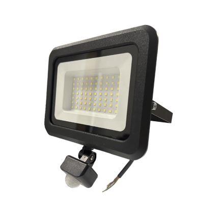 LED Utomhusstrålkastare med en sensor LED/50W/230V 4000K IP44 svart