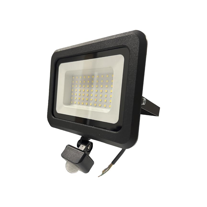 LED Utomhusstrålkastare med en sensor LED/50W/230V 4000K IP44 svart