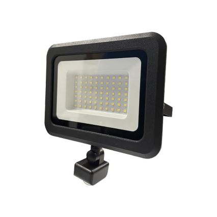 LED Utomhusstrålkastare med en sensor LED/50W/230V 4000K IP44 svart