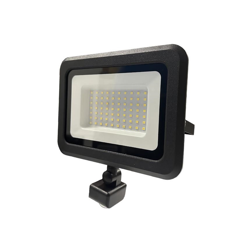 LED Utomhusstrålkastare med en sensor LED/50W/230V 4000K IP44 svart
